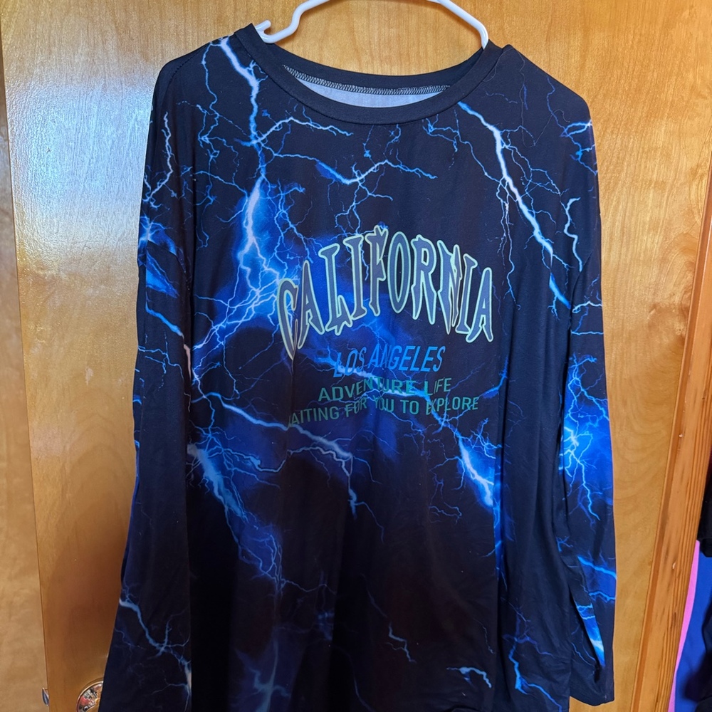 Shein long sleeve lightning California shirt